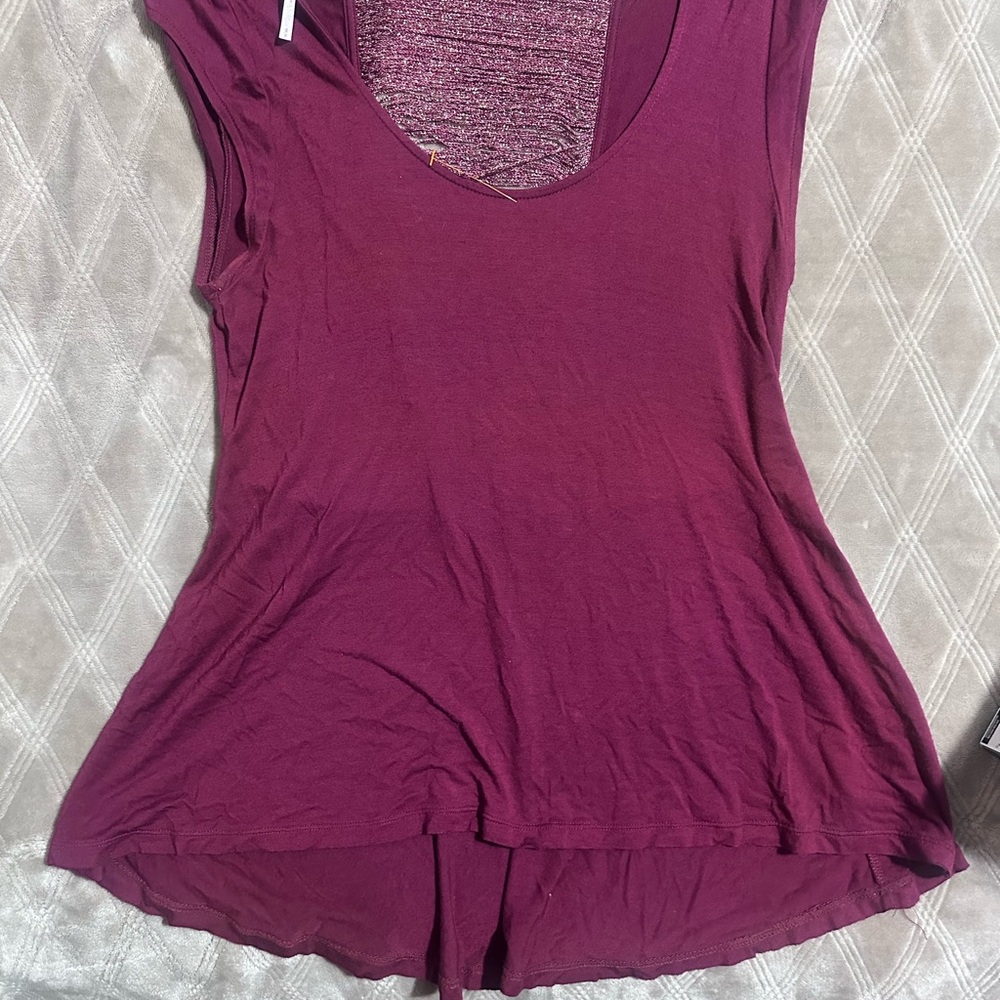 Free People Plum‎ Scoop Neck Sleeveless Blouse Size Small